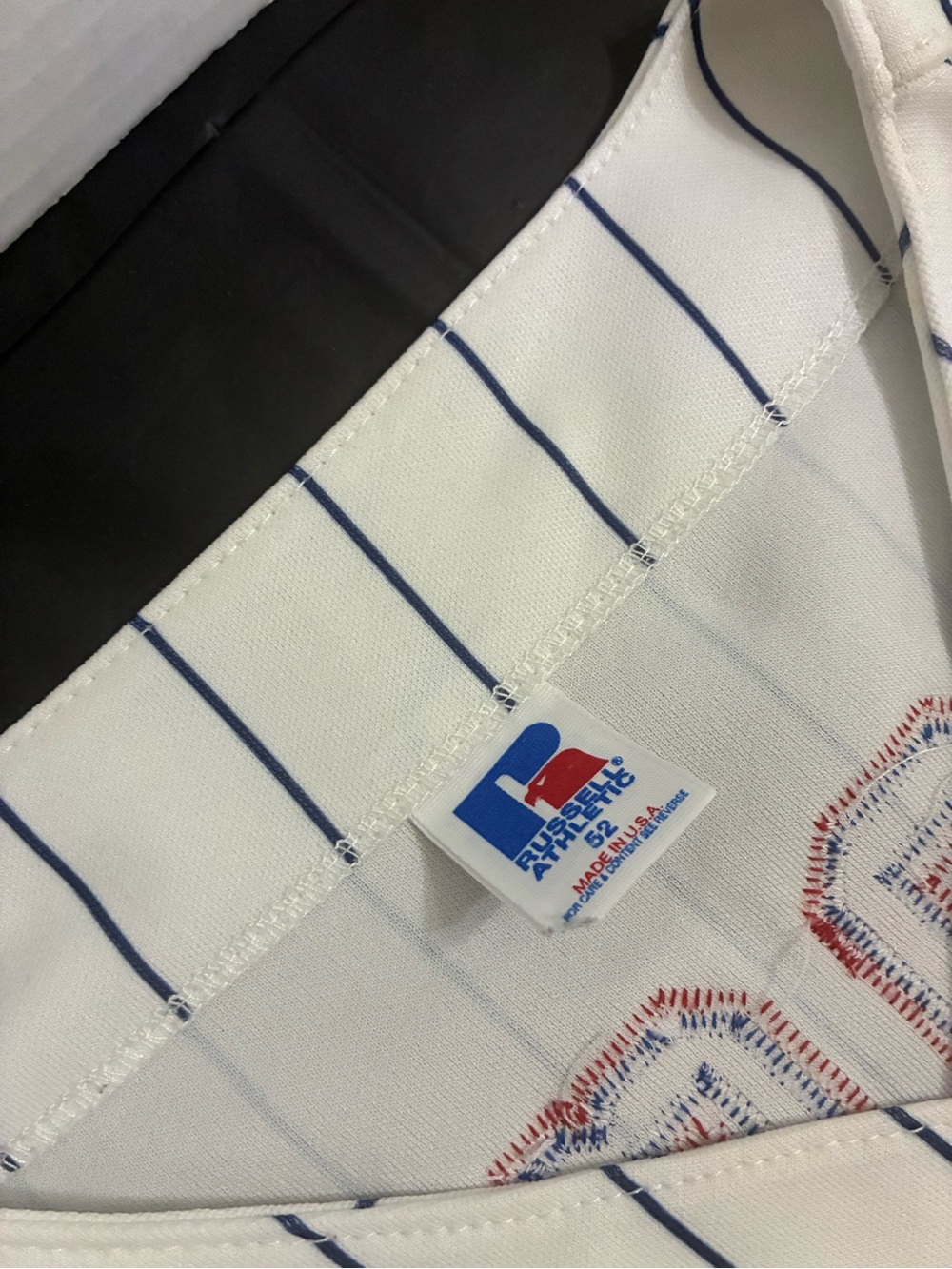 Russell Athletic White Jersey with Blue Pinstripes - Picture 4 of 7
